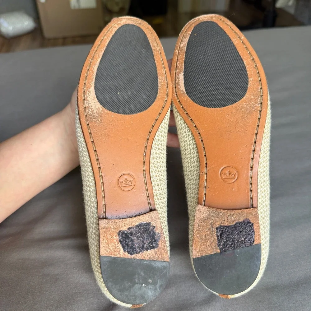Peter Millar Mens 8M Woven Raffia Leather Loafers Beige Made in Brazil Old Money
